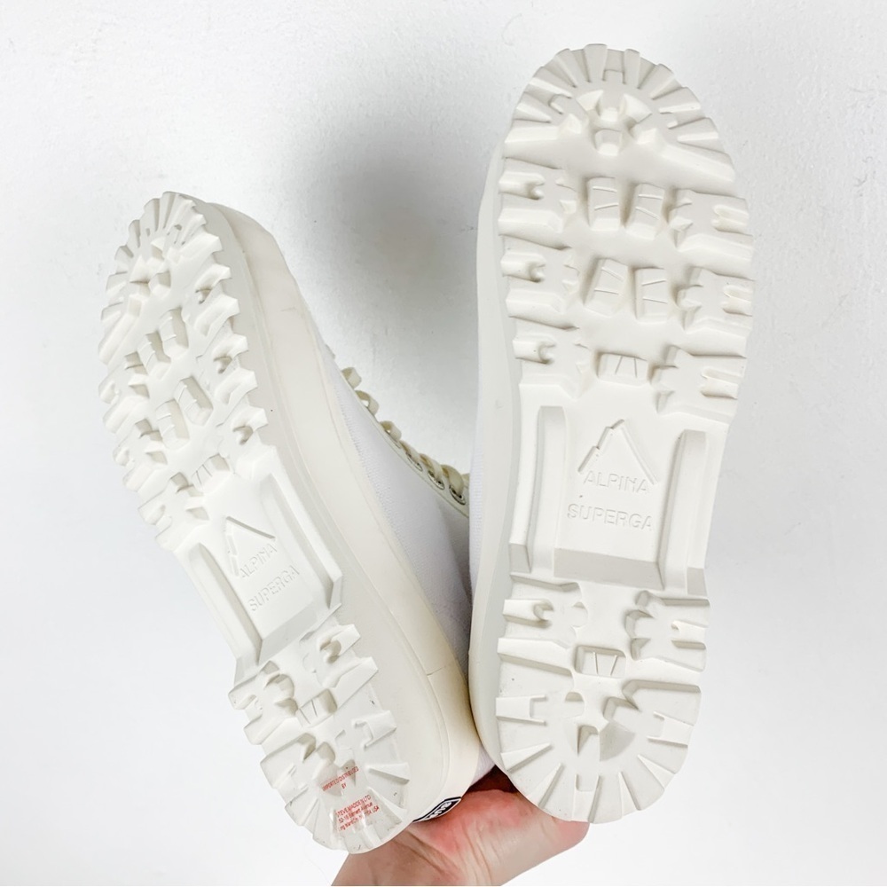 Superga 2341 Alpina High Top Sneakers with Gum Sole in White Sz 7 1/2 - Picture 12 of 16